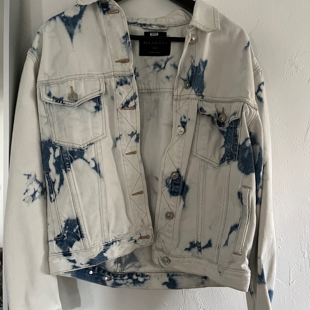 All Saints Sage Oversize Bleach Denim Jacket
